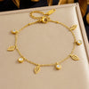316L Stainless Steel Golden Heart Geometry Zircon Minimalist Series Bracelet Lady Wrist Chain Jewelry - Image 43