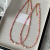 Pink Crystal Freshwater Pearl Gold Female Jewelry Set For Women Necklace Bracelet Gifts - Image 3