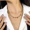 316L Stainless Steel Ball Chain Necklace with Multicolor Crystal and Zircon Details - Image 8