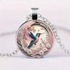 Cute Round Hummingbird Glass Dome Cabochon Pendants Necklaces Bird Rainforest Jewelry Accessories - Image 1