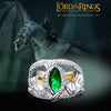 Lotr Aragorn's Ring Silver Lord of Rings of Barahir Mens Crystal Ring US Size 8-13# - Image 4