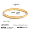 Minimalist Round White Zircon Double Layer Hollow Bracelet Pvd Stainless Steel Stackable Cuff Bangle Women - Image 10