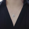Flower Pendant Necklace for Women Silver Color Cubic Zirconia Necklace Wedding Anniversary Party Aesthetic Jewelry - Image 3