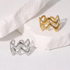 Stainless Steel Irregular Wave Rings for Women Men Creative Gold Color Adjustable Opening Ring Female Statement Jewelry Gifts - Image 32