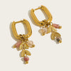 Yachan Gold Plated Stainless Steel Hoop Earrings for Women Tap Texture Metal Pearl Charms Earring Jewelry Gift - Image 8