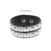 Black Leather Goth Square Washer Rivet Bracelet Cuff Wristband Gothic Punk Bracelets For Armbands Men Women - Image 11