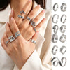12Pcs/set Vintage Y2K Punk Carved Texture Rings for Women Men Hip-hop Stainless Steel Adjustable Open Ring Jewelry Party Gifts - Image 4