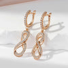 Shiny Zircon Earrings For Women Rose Gold Color Möbius Loop Jewelry Gift - Image 4