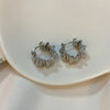 Irregular Wavy Pleated Earrings for Women Retro Copper Metal Earrings Design Simple Temperament Senior Jewelry - Image 6