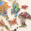 Women Brooch Extra-Large Rhinestone Peacock Animal Bird Dog Conch Enamel Pin Jacket Jewelry Accessory - Image 2