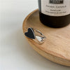 Silver Unique Ring For Women Jewelry Finger Adjustable Vintage Black Heart Ring For Party Birthday Gift - Image 2