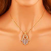 Light Palm Shape Heart/Star Design Pendant Necklace For Female Male Pave Shiny Crystal Zircon Jewelry Gifts - Image 4