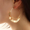 golden sequins metal tassel hoop earrings temperament earrings for women jewelry gift - Image 1