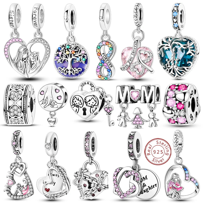 Charms Beads Silver Tree of Life Peach Heart Sweet Love Charms Fit Pendants Bracelets Necklaces Women Jewelry Gift - Image 1