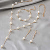 3Pcs/Set Korean Gold Color Pearl Choker Necklace Earring Set For Women Elegant Imitation Pearl Beads Clavicle Chain Jewelry - Image 4