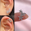 Adjustable Ear Cuff No Piercing with Cubic Zirconia Butterfly and Flower Designs - Image 6