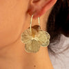 Women's Golden Vintage Double-Layer Hollow Flower Hoop Earrings for Daily Wear Jewelry Gift - Image 5