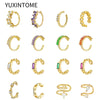 1PC Plated Gold Ear Cuff Earrings For Women C-Shape Crystal Clip On Earrings No Piercing Earrings Jewelry Gifts - Image 1