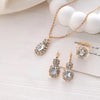 3Pcs Silver Oval Cut Cubic Zirconia Necklace Earrings Rings Set Banquet Daily Date Jewelry Set Gift for Women Girls Her - Image 2