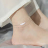 Feather Anklet Women Stainless Steel Double Layer Beads Chain Ankle Bracelet Summer Foot Accessory - Image 9