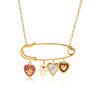 Stainless Steel Gold Color Plated Necklace with Paperclip Multi-Element Pendant Vacation Style Accessory - Image 1