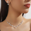 Rhinestone Necklace and Drop Earring Set in Multiple Color Styles - Image 4