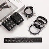 9 Pieces Of Women's Pu Leather Gothic Punk Style Studded Bracelet, Rock Men's And Women's Bracelet, Hip-Hop Party Costume - Image 4