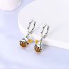 Silver Double stirrup Bee firefly zircon zircon Earrings for Women Jewelry Wedding Birthday mom Gift - Image 20
