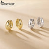 Gold Plated Silver Post Glossy Hoop Earrings, High Polished Statement Jewelry for Women - Image 2