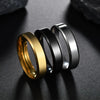 6mm Simple Women Men Ring Stainless Steel Black Gold Color Charms Rings for Party - Image 4
