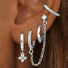 4PC Chain Huggie Earring Set For Women Flower Tragus Hoop Earrings Bulk Cartilage Piercing Helix Jewelry Lobe Earing Lot - Image 15