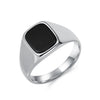 Vintage Stainless Steel Tigers Eye Balck Stone Signet Ring for Men - Image 9