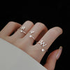 Silver Initial Rings for Women Girls, Adjustable Initial Rings Cubic Zirconia Stackable Alphabet Letter Rings Gift - Image 5