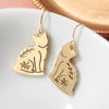 Vintage Hand Craved Hollowed Cat Shaped Dangle Earrings for Women's Golden Plated Festival Jewelry Accessories - Image 4