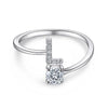 Silver Initial Rings for Women Girls, Adjustable Initial Rings Cubic Zirconia Stackable Alphabet Letter Rings Gift - Image 28