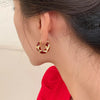 Enamel Blue Color Metal Texture Small Hoop Earrings for Women Gold Plated Statement Ear Buckle Creative Jewelry Gifts - Image 11