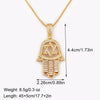 Light Palm Shape Heart/Star Design Pendant Necklace For Female Male Pave Shiny Crystal Zircon Jewelry Gifts - Image 3