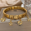 Inlaid Zircon Starfish Turtle Pendant Stainless Steel Cuff Bracelet Bangle For Women Elastic Adjustable Jewelry - Image 6