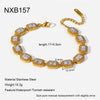 Sparkling Oval Zirconia Tennis Chain Bracelet Gold Plated Stainless Steel Dainty Chain Jewelry for Women Gift - Image 9
