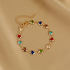 Elegant Red Crystal Zircon Metal Chain Bracelets for Women Colorful Heart Bracelets Party Wedding Wrist Charms Jewelry Gift - Image 6