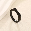 Stainlesss Steel Rectangle Signet Ring Men Women Gold Color Black Minimalist Smooth Rings Couple Jewelry Gift - Image 3