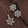 2 Piece Set Elegant Women's Crystal Snowflake Earrings Necklace Temperament Zirconia Snowflake Jewelry Accessories Gifts - Image 2