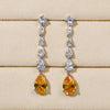 Simple and Elegant Square Cubic Zirconia Earrings Bling Yellow CZ Dangle Women Wedding Engagement Jewelry - Image 15