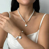 2 Pcs Creative Imitation Pearl Love Necklace With Bracelet Jewelry Set For Women Weddings Banquets Parties Festivals Gifts - Image 2