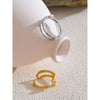 Stylish Unique Stainless Steel Pearls Geometric Open Chic Ring for Women Jewelry - Image 6