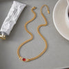 Vintage Glass Stone Crystal Pendant Necklace For Women Gold Plated Stainless Steel Necklace Jewelry Gift - Image 6