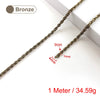 1 Meter Vintage Stainless Steel Men Punk Twist Rope Chain Necklace Bracelet for Bags Jewelry Finding Accessories - Image 15