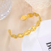 Stainless Steel Cuff Bracelet on Hand Women Geometric Flower Leaves Eye Adjustable Open Gold Color Bangle Jewelry - Image 14