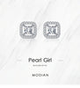 Modian Authentic 925 Sterling Silver Twinkling Geometric Square Stud Earrings for Women Classic Wedding Engagement Jewelry