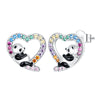Silver Cat panda koala deer unicorn elephant Zircon Earrings for Women Jewelry Wedding Birthday Gift - Image 9